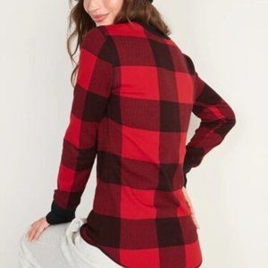 Old Navy Waffle Knit Buffalo Plaid Top (S)